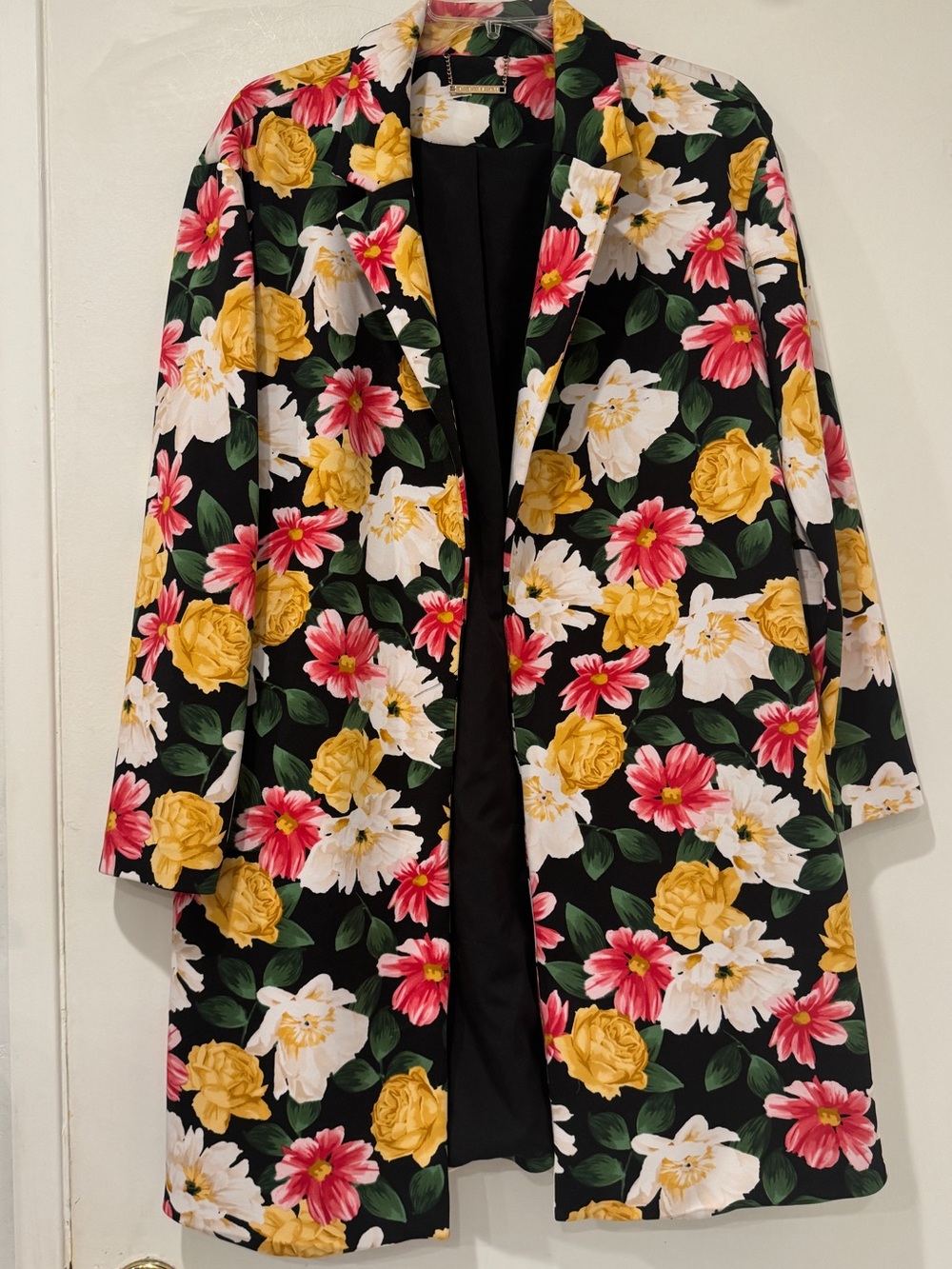 EUC Tahari Floral Open Front Blazer Duster Jacket | Size Large - Picture 2 of 8